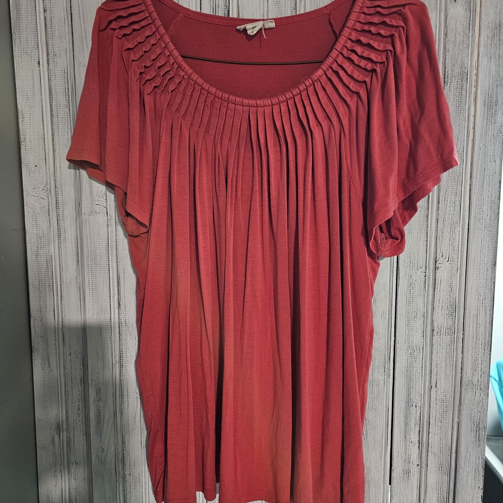 Style & Co. Fushia Pleated Blouse
